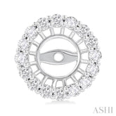 5/8 Ctw Round Cut Diamond 6MM Round Earrings Jacket in 14K White Gold